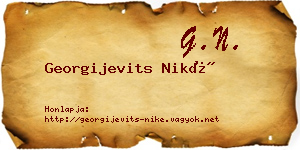 Georgijevits Niké névjegykártya